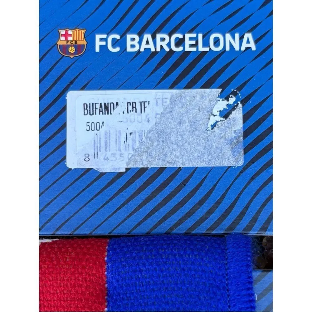 FC Barcelona Knit Scarf/Banner Official Barca Soccer/Football Team New Logo